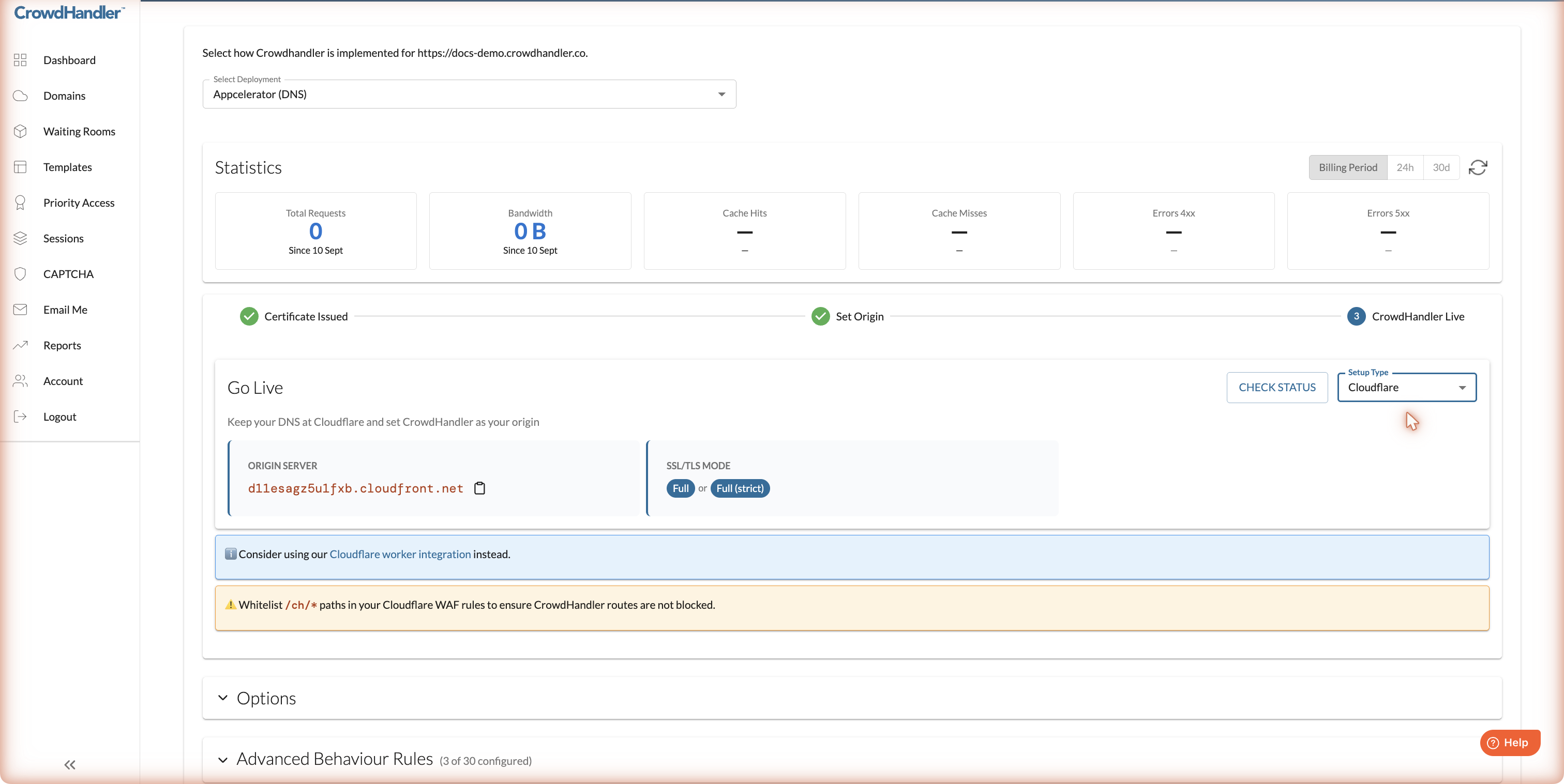 Attiva il servizio con Cloudflare